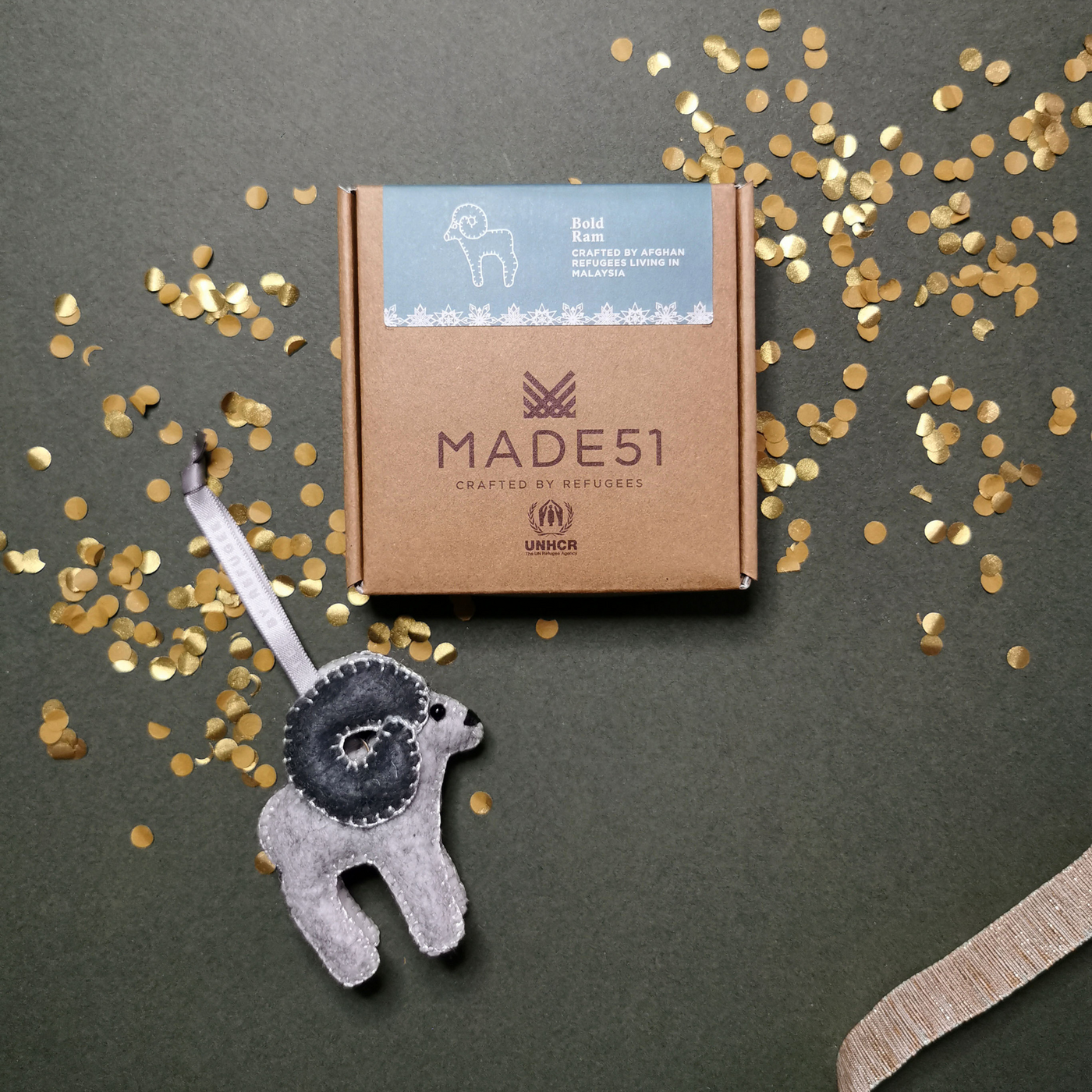 Hand Crafted Ornament - Bold Ram