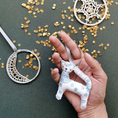 Hand Crafted Ornament - Snow Leopard