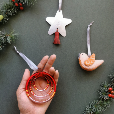 Hand Crafted Ornament - Beaming Rings