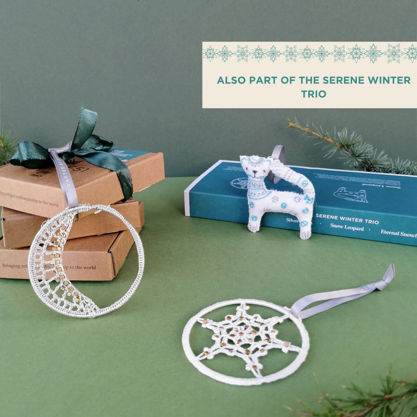 Hand Crafted Ornament - Snow Leopard