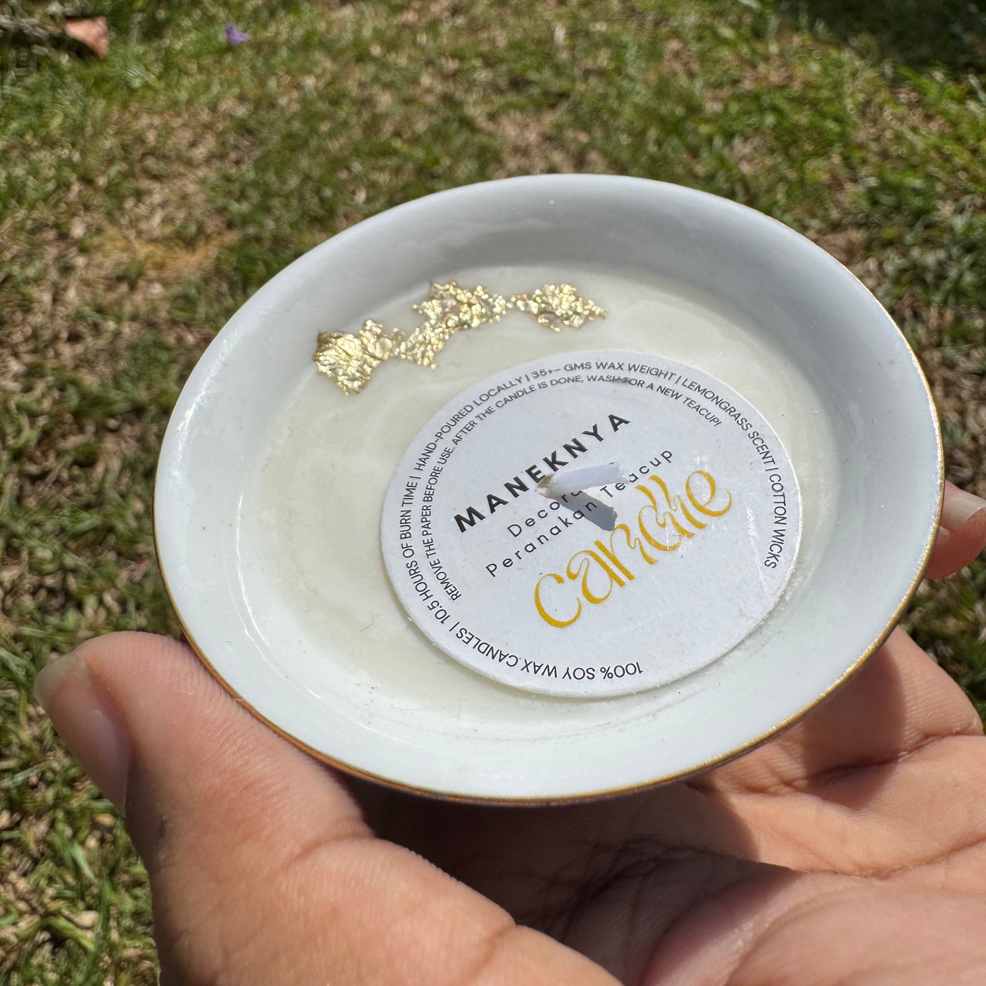 Soy Wax Candle in Peranakan Teacup