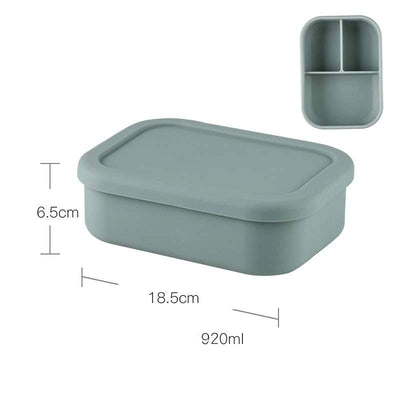 Silicone Reusable Rectangle with 3 Compartments Lunch Boxes (Bulk)