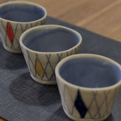 Hand-Built Ceramic Diamond Bowl