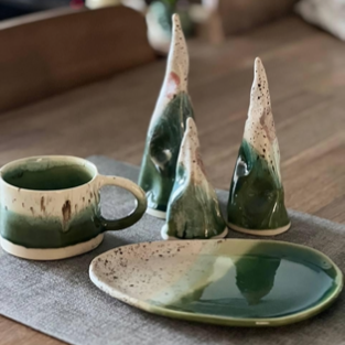 Hand-Built Ceramic Plate (Winter Forest Collection)