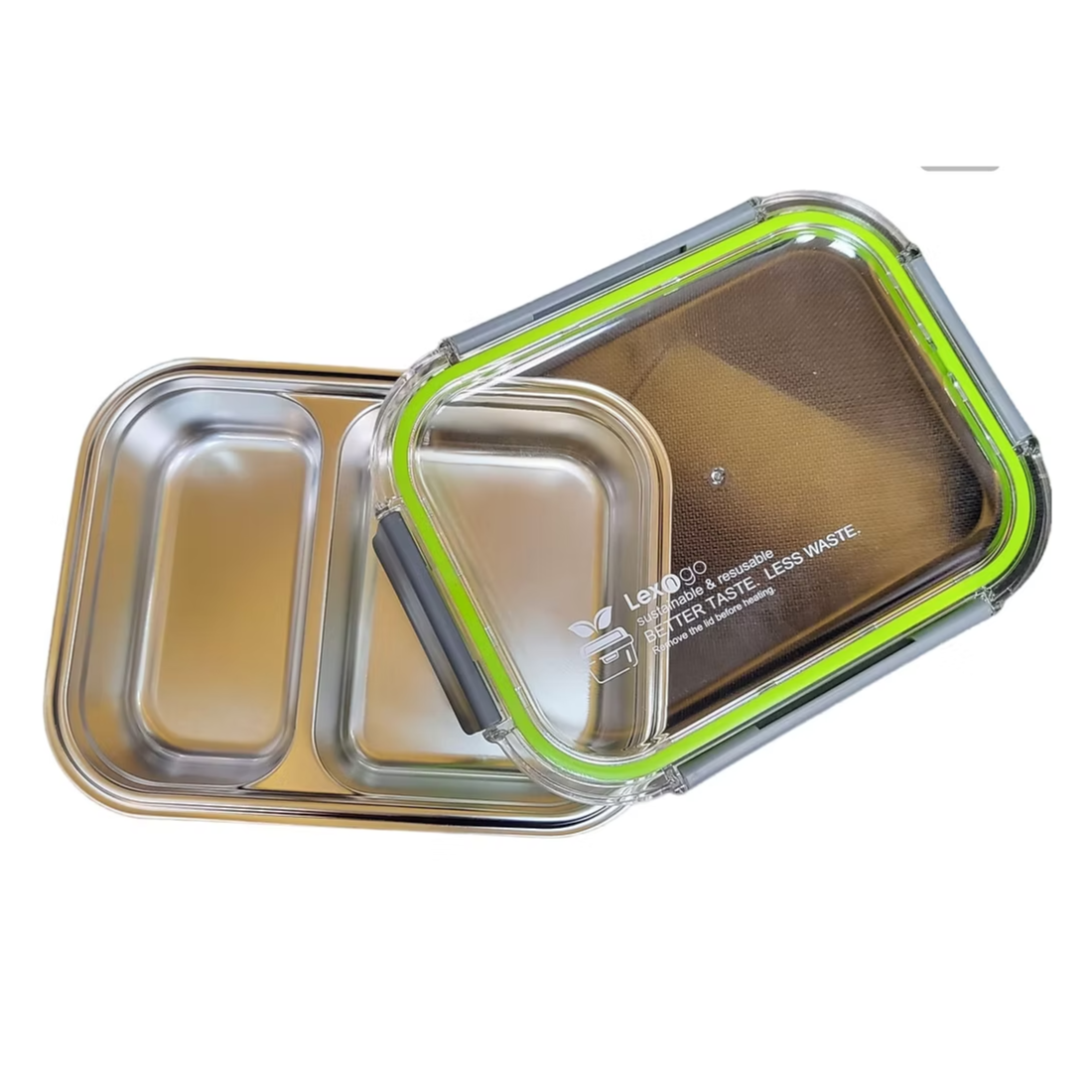 Stainless Steel Two Compartment Container with ABS Lid