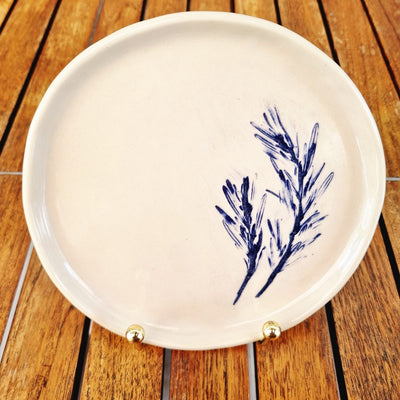 Hand-Built Ceramic Rosemary Print Plate