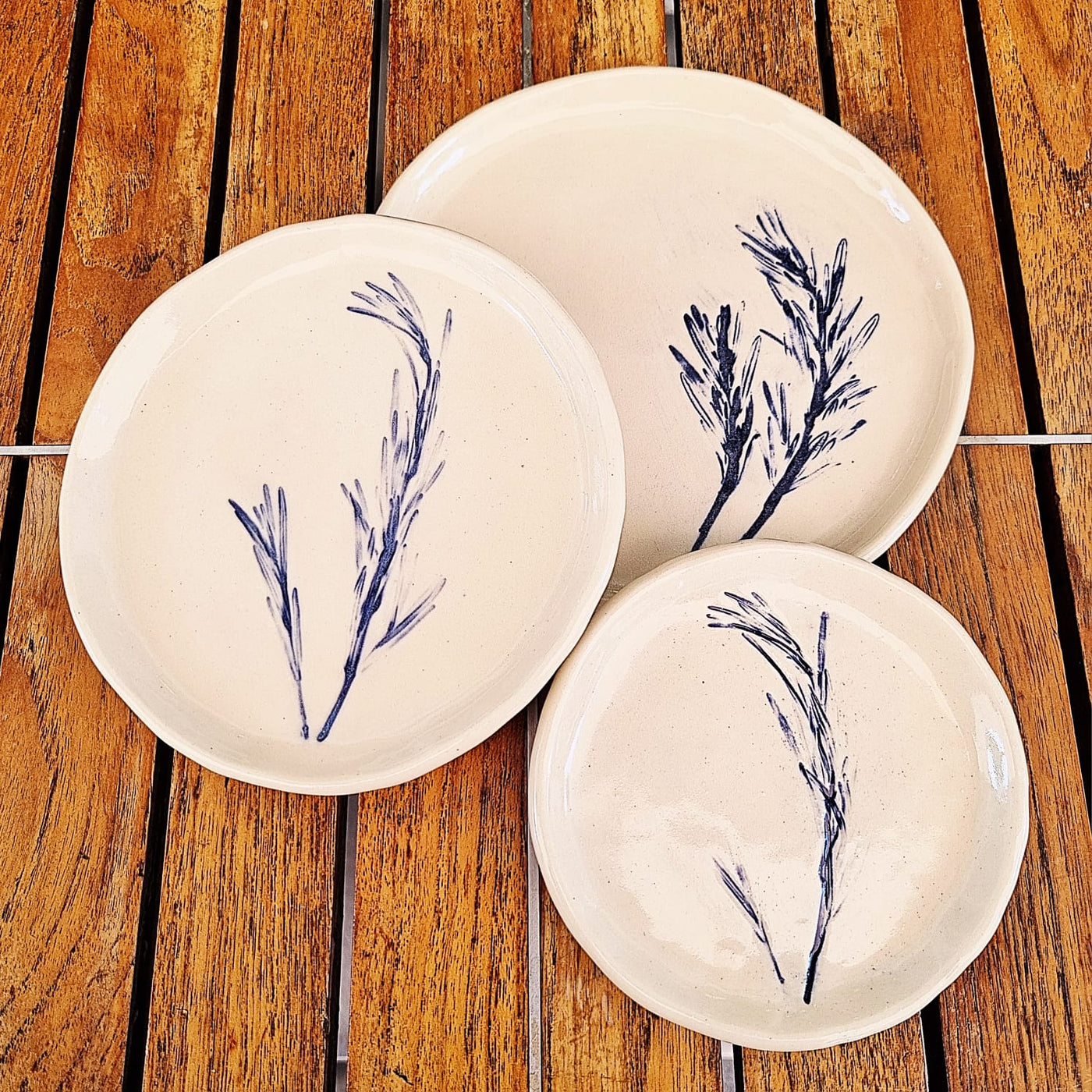 Hand-Built Ceramic Rosemary Print Plate