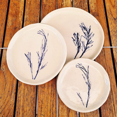 Hand-Built Ceramic Rosemary Print Plate