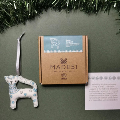 Hand Crafted Ornament - Snow Leopard