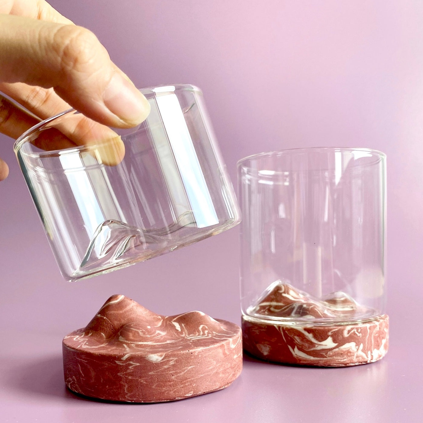 Upcycled Mountain Glass Set
