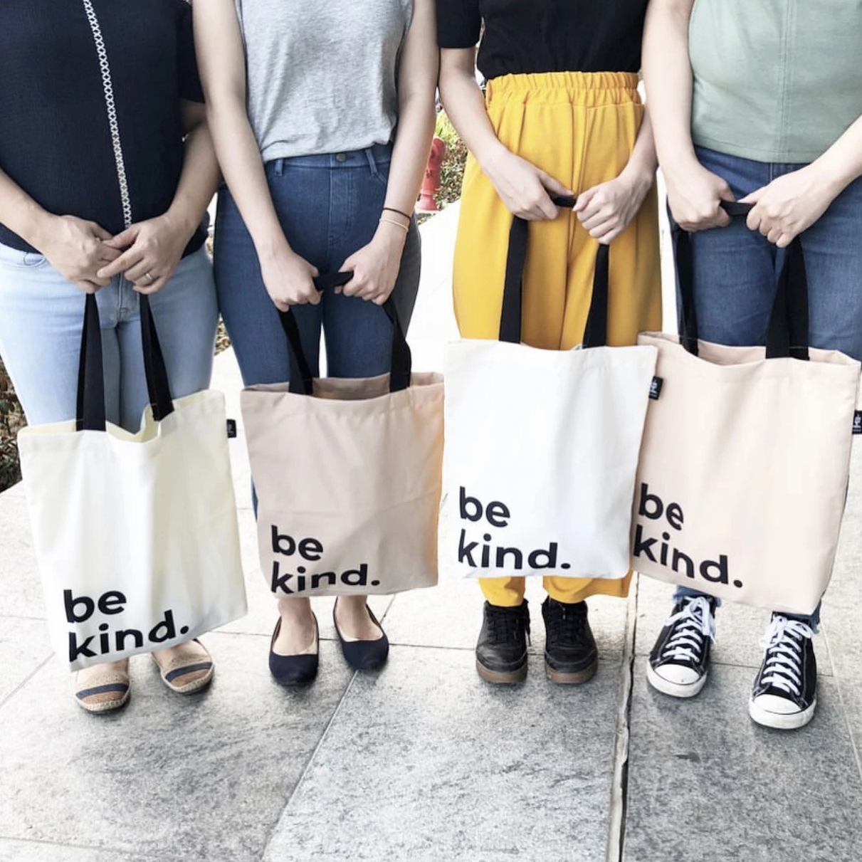"Be Kind" - Upcycled Tote Bag