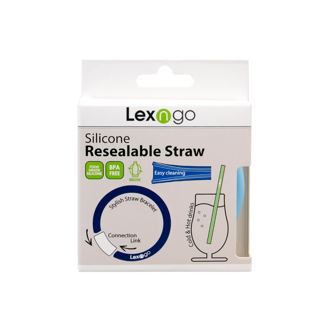 Silicone Resealable Straw Bracelet (Bulk)