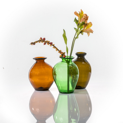 Upcycled Glass Bud Vases
