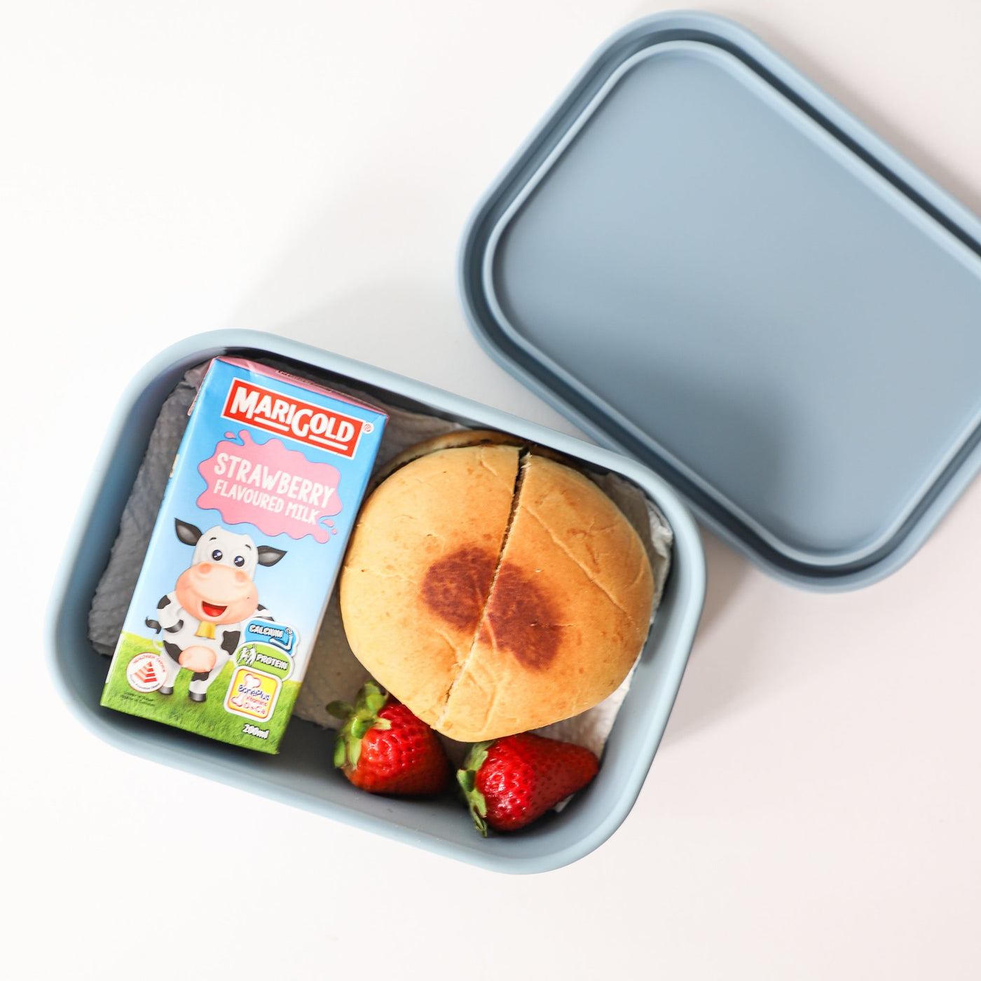 Silicone Reusable Rectangle with No Compartments Lunch Boxes