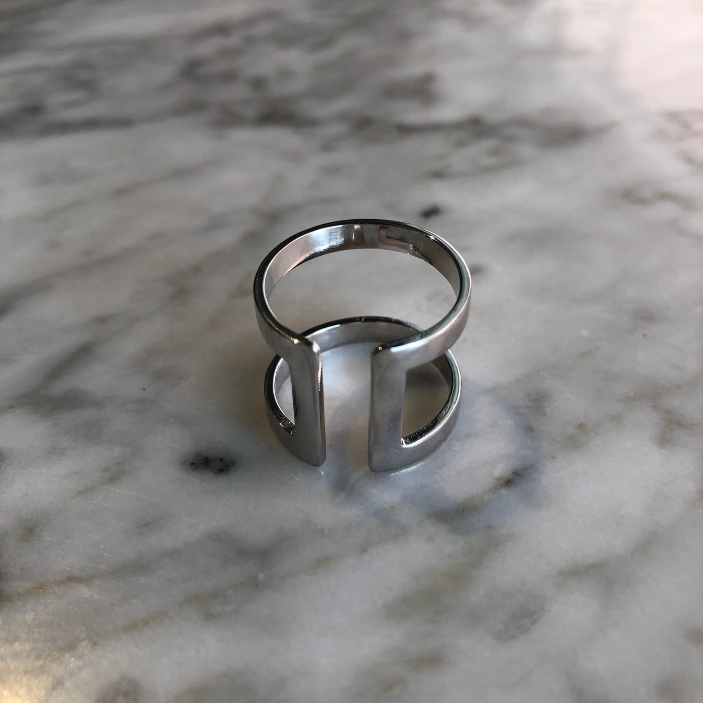 Upcycled Landmines Silver Ring