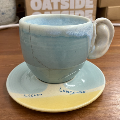 Listen Colorfully' Ear Mug and/or Saucer (Pre-Loved)
