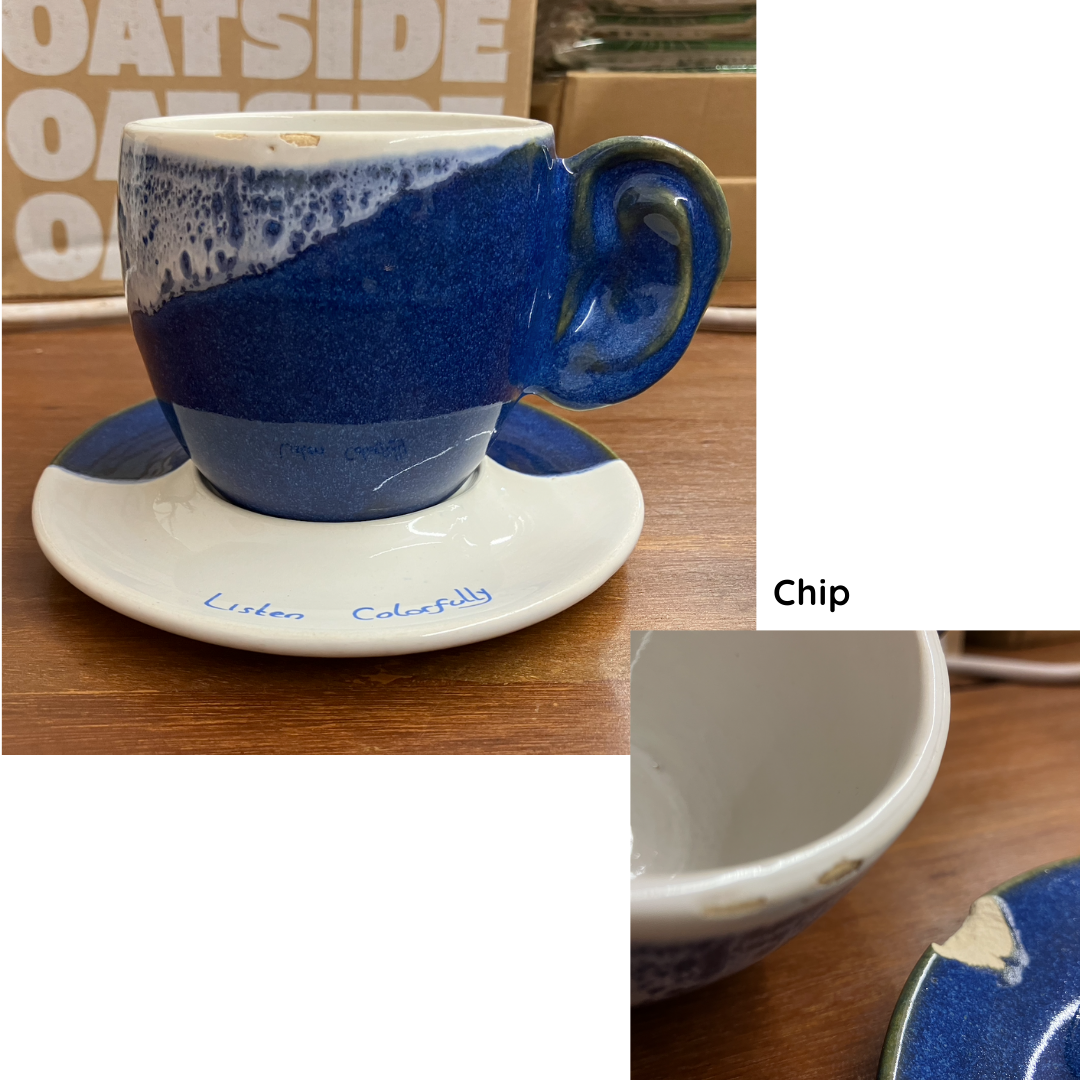 Listen Colorfully' Ear Mug and/or Saucer (Pre-Loved)