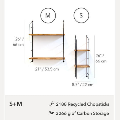 Upcycled Chopsticks SMĪLE Shelf