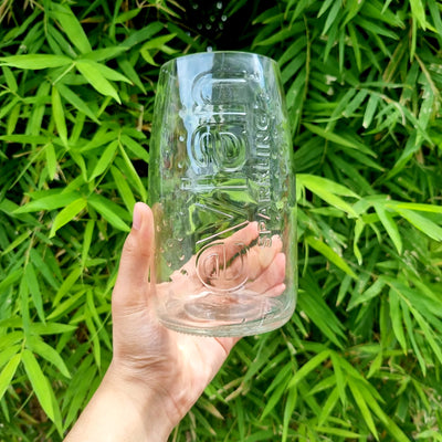 Upcycled Evian Water Glasses